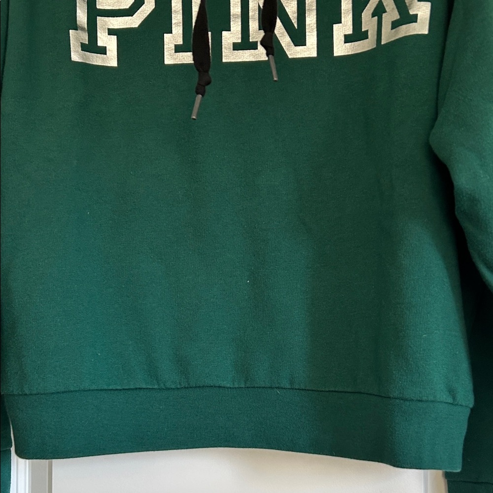 PINK Victoria's Secret Dark Green Cowl Neck Sweatshirt - Picture 5 of 7